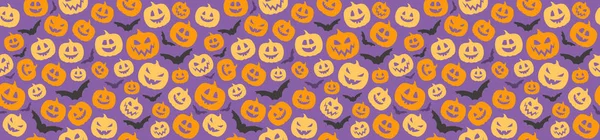 Textura Sem Costura Halloween Com Abóboras Vetor — Vetor de Stock