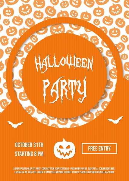 Design Carte Invitation Halloween Party Avec Des Citrouilles Vecteur — Image vectorielle