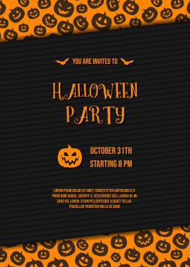 Cadılar Bayramı partisi - kabak doku ile kartı için davet. Vektör.