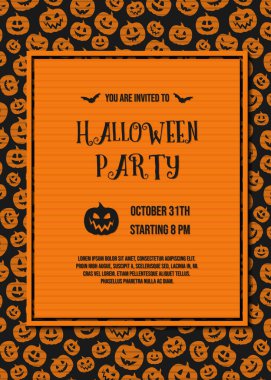 Cadılar Bayramı partisi - kabak doku ile kartı için davet. Vektör.