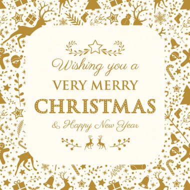 Retro tarzı dekorasyon dekoratif Noel afiş. Vektör.