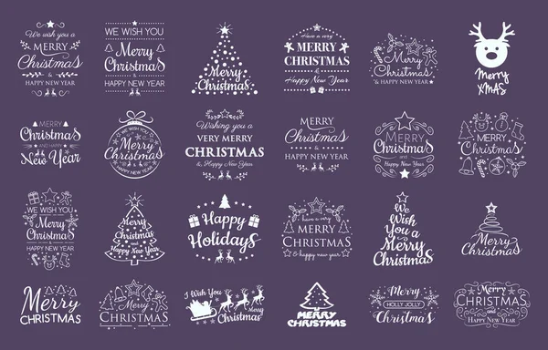 Bannières Noël Avec Ornements Salutations Collection Vecteur — Image vectorielle