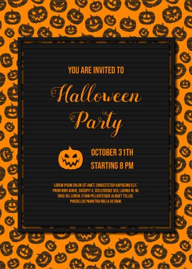 Cadılar Bayramı partisi - davet kavramı. Vektör.