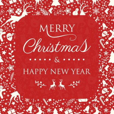 Noel dilek ve süslemeleri ile arka plan. Vektör.