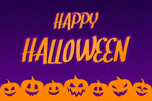 Cartão Halloween Com Silhuetas Abóboras Vetor —  Vetores de Stock