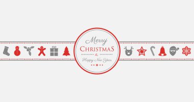 Süslemeleri ile Noel kartı. Vektör.