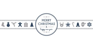 Neşeli Noel ve mutlu yeni yıl - dekorasyon ve tebrik kartı. Vektör.