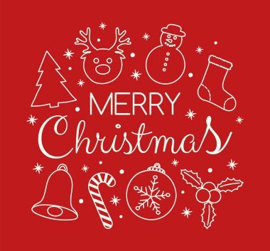 Noel kartı ile Festival oraments kavramı. Vektör. 