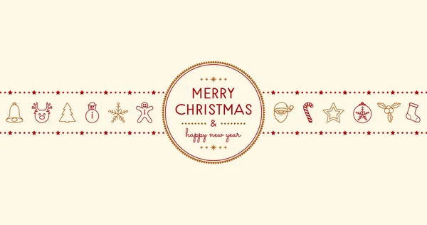 Рождественские Пожелания Нарисованным Вручную Винтажным Декором Вектор — стоковый вектор
