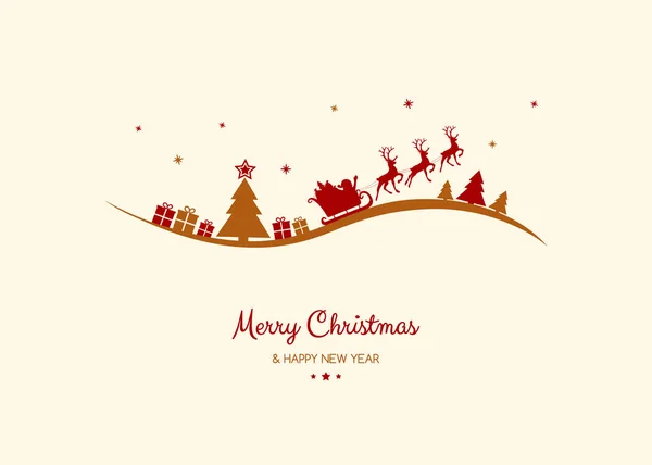 Рождественская Открытка Стиле Ретро Нарисованным Вручную Санта Клаусом Вектор — стоковый вектор