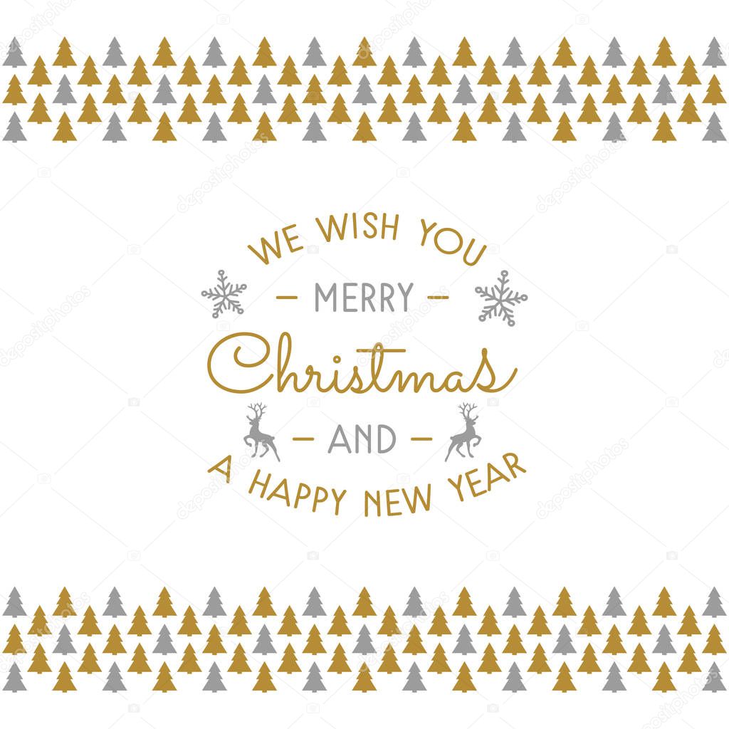 Christmas wishes with decoration. Vector.