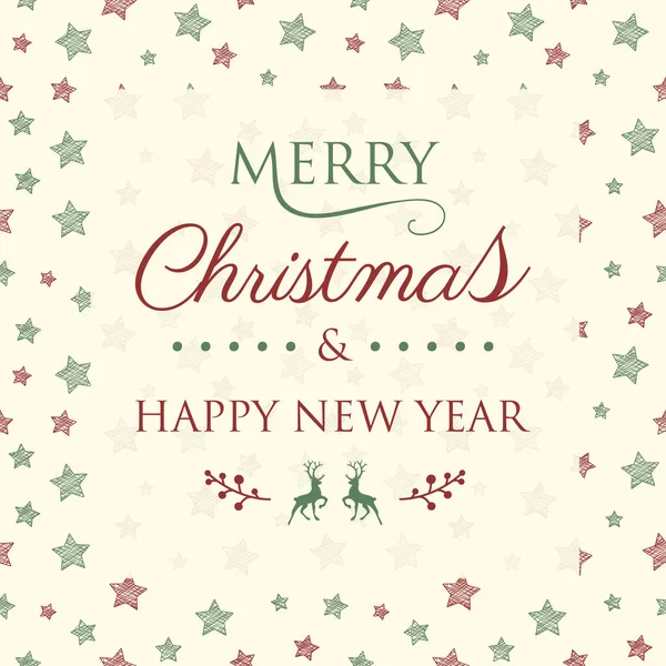 Noel tebrik kartı dekoratif metin ve yıldız kavramı. Vektör.