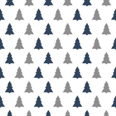 Doku Noel ağaçları - arka plan ile kavramı. Vektör.