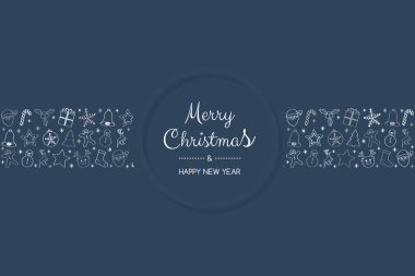 Noel süsleme el ile öğeleri çizilmiş. Vektör.