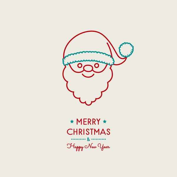 Carte Voeux Noël Avec Père Noël Dessiné Main Vecteur — Image vectorielle
