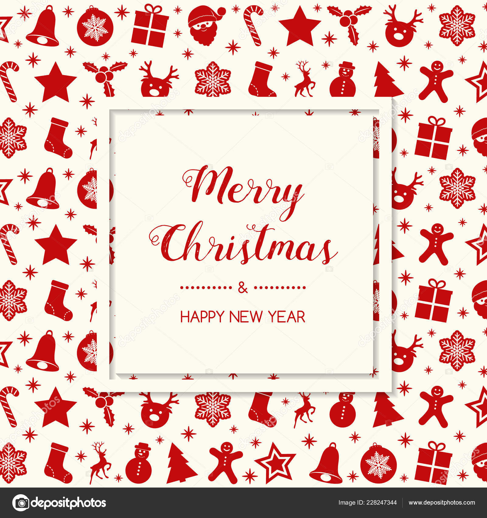 Diseño Tarjeta Felicitación Navidad Con Decoraciones Dibujadas Mano Vector  vector, gráfico vectorial © karolina.madej imagen #228247344