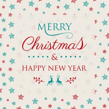 Merry Christmas - yıldız ile arka plan. Vektör.