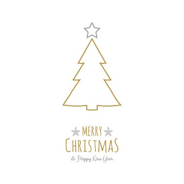 Noel tebrik kartı el ile kavramı ağaç çizilmiş. Vektör.