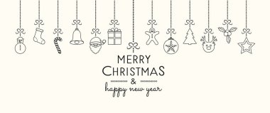 Noel süslemeleri asılı ile istiyor. Vektör.