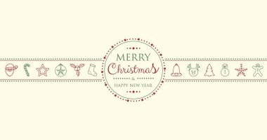 Noel süsler ile kompozisyon kavramı. Vektör.