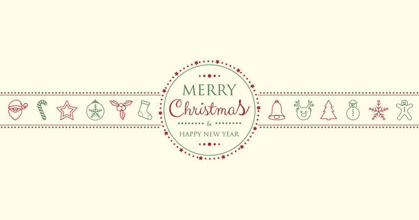 Concept of Christmas composition with ornaments. Vector.