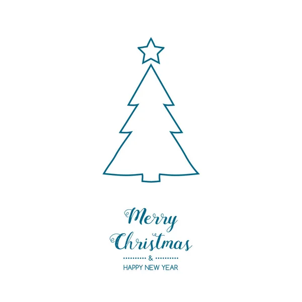 Desejos Natal Com Árvore Desenhada Mão Vetor — Vetor de Stock