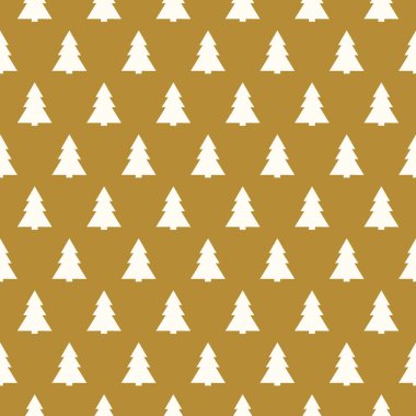 Bir ambalaj kağıdı Noel ağaçları ile tasarımı. Vektör.