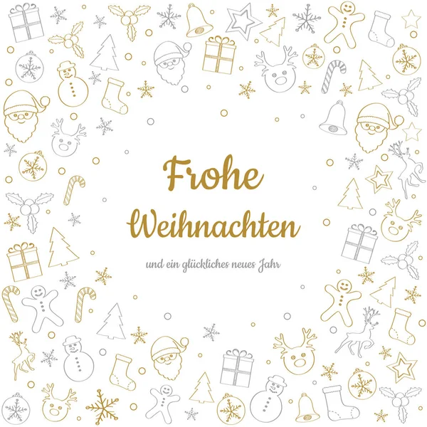 Frohe Weihnachten Und Gluckliches Neues Jahr German圣诞祝福 — 图库矢量图片