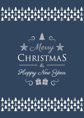 Tasarım vinatge süsler ile Noel tebrik kartı. Vektör.