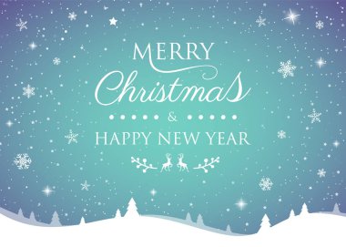 Noel ile ışıltılı kar taneleri istiyor. Vektör.