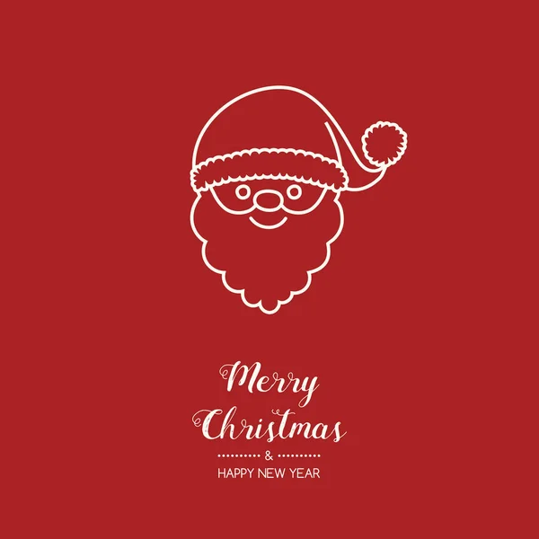 Deseos Navidad Con Santa Claus Dibujado Mano Vector — Vector de stock