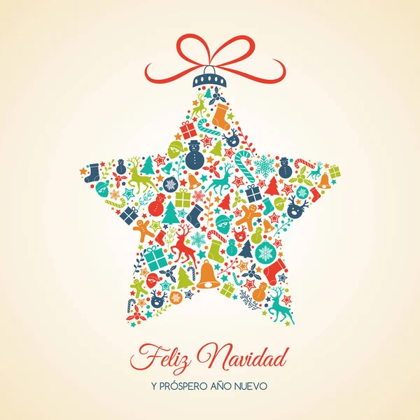 Feliz Navidad Μετάφραση Από Ισπανικά Καλά Χριστούγεννα Διάνυσμα — Διανυσματικό Αρχείο