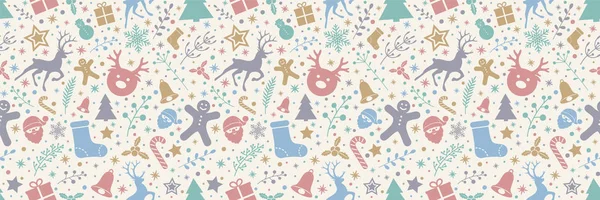 Noel süsler ile sorunsuz doku kavramı. Vektör.