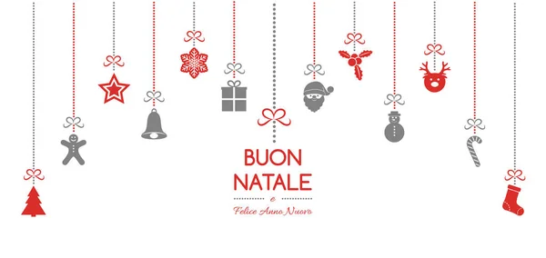 Buon Natale Traducido Del Italiano Como Feliz Navidad Vector — Archivo Imágenes Vectoriales