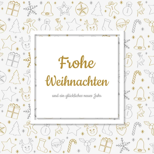 Frohe Weihnachten Und Gluckliches Neues Jahr German Christmas Wishes Vector — Stock Vector