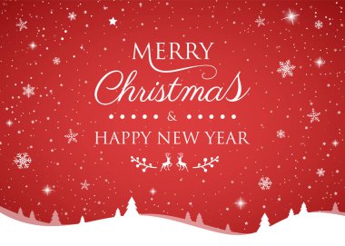 Noel tipografi - tebrik kartı parlak kar taneleri ile. Vektör.