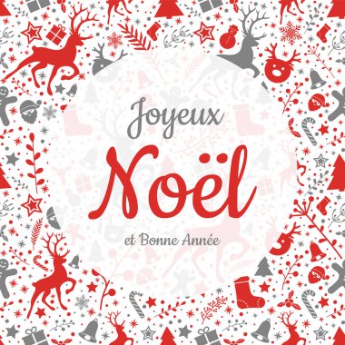 Joyeux Noel - çevrilmiş mutlu Noeller Fransız. Vektör