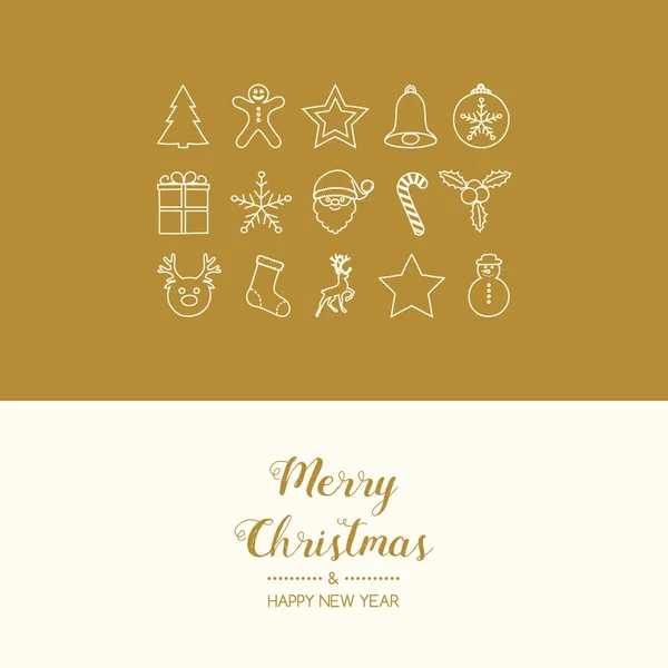 手でクリスマス グリーティング カードの概念には 装飾が描画されます ベクトル — ストックベクタ