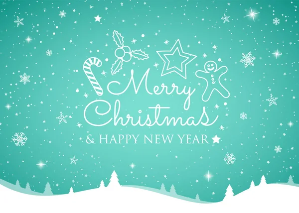 Noel kartı parlak kar taneleri ile kavramı. Vektör.