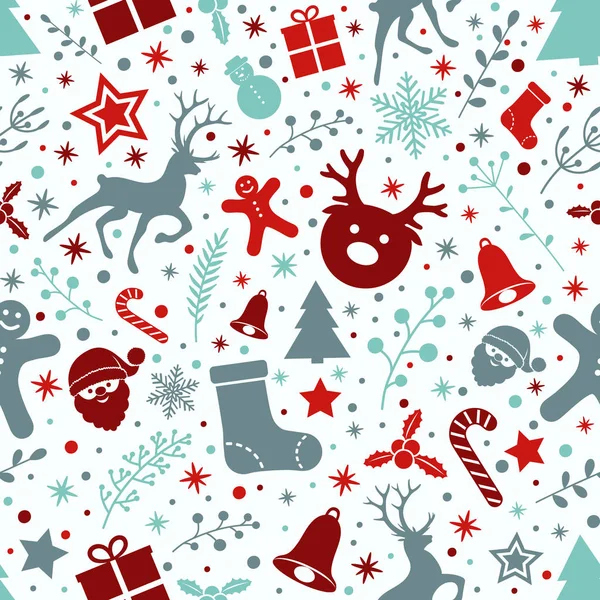 Weihnachtspapier Mit Ornamenten Und Nahtlosem Muster Vektor — Stockvektor