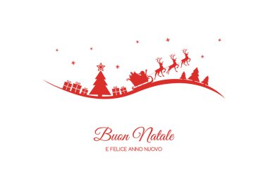 Buon Natale - İtalyanca Merry Christmas olarak çevrilmiştir. Vektör