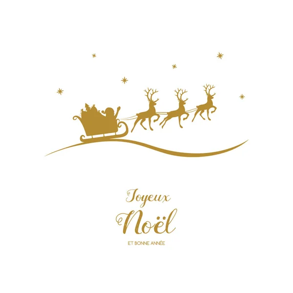 Joyeux Noel Bonne Annee Deseos Franceses Navidad Vector — Archivo Imágenes Vectoriales