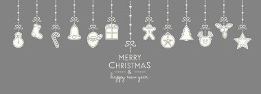 Noel tebrik kartı dekorasyon asma kavramı. Vektör.