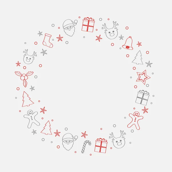 Concept Christmas Background Wreath Decorations Vector — Stock Vector