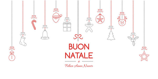 Buon Natale - перевод с итальянского "Счастливого Рождества". Вектор
