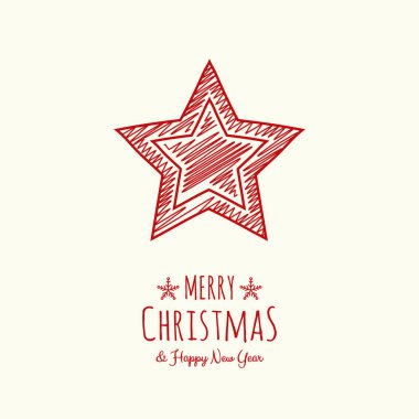 Noel yıldızı dilek ve süs eşyaları ile tasarımı. Vektör.