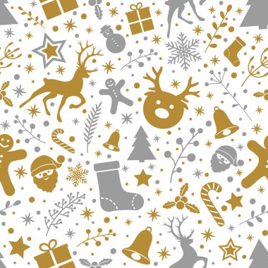 Noel süsler ile sorunsuz doku kavramı. Vektör.