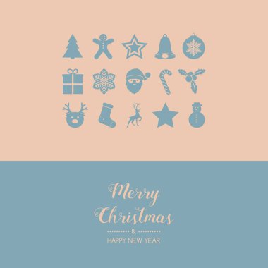 Noel süsler ile istiyor. Vektör