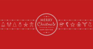 Noel süslemeleri ve dilek kompozisyonu. Vektör.