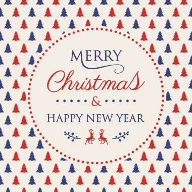 Retro tarzı dekorasyon dekoratif Noel afiş. Vektör.